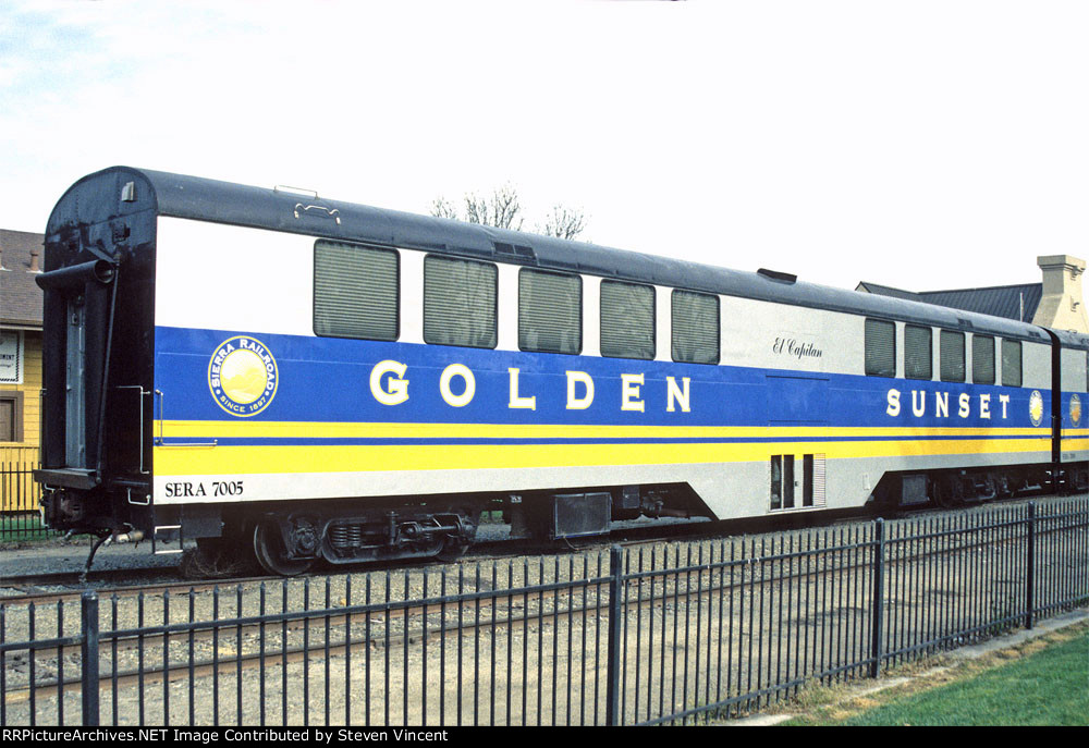 Sierra "El Capitan" car SERA #7005 on "Golden Sunset" diner train.